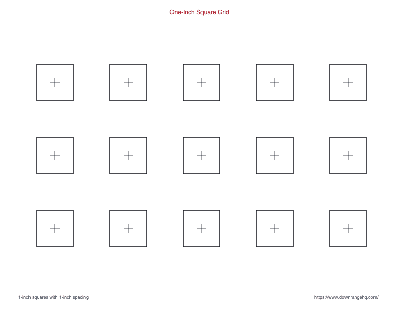One-Inch Square Grid printable target preview